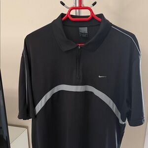 Nike Men's Polo Shirt in Black with Gray Accents